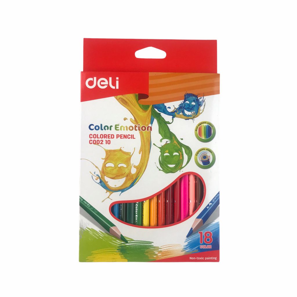 Bút Chì Gỗ 18 Màu Deli C00210