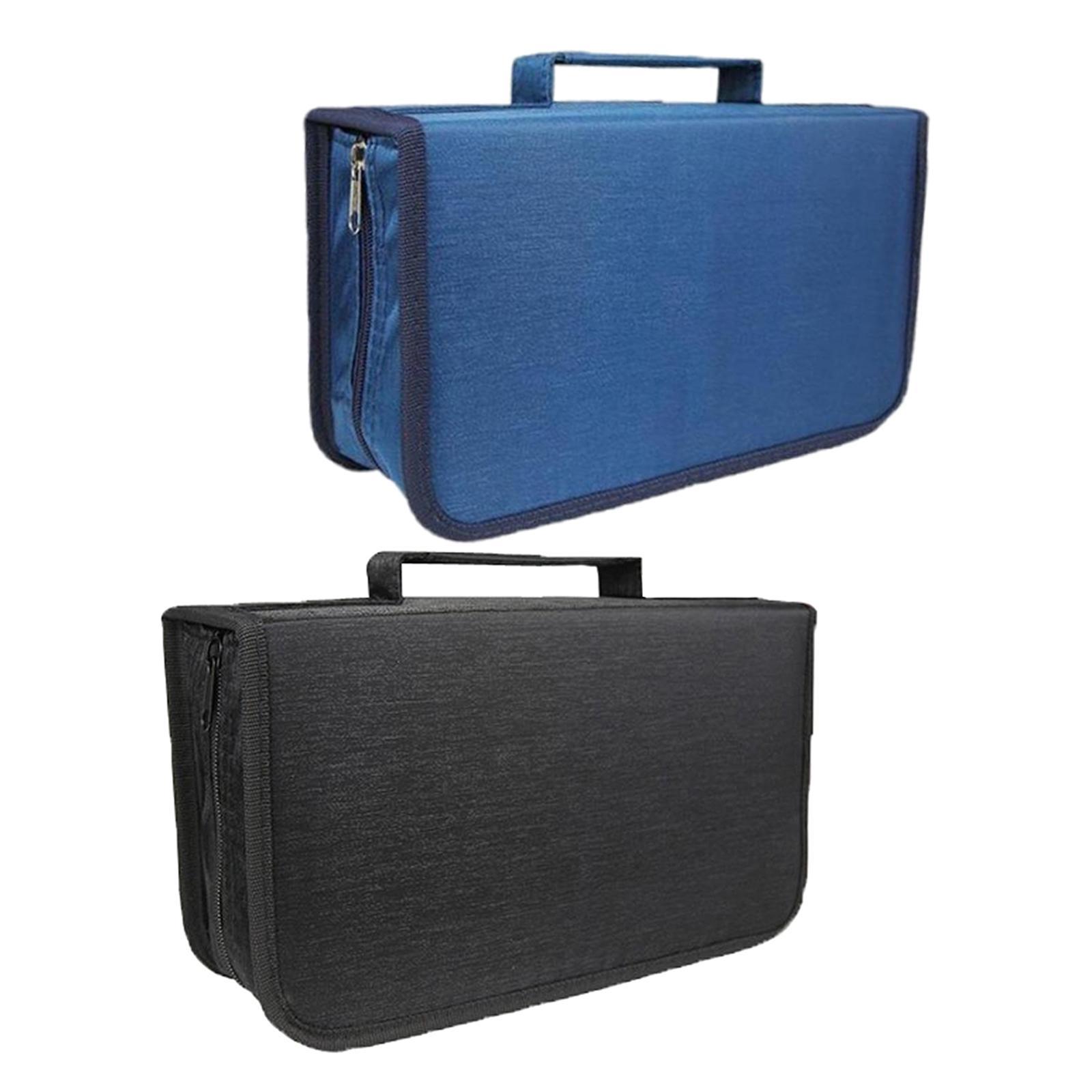 2Pcs CD DVD Case Game Disk Carrying Case Zipper Storage Bag for Office