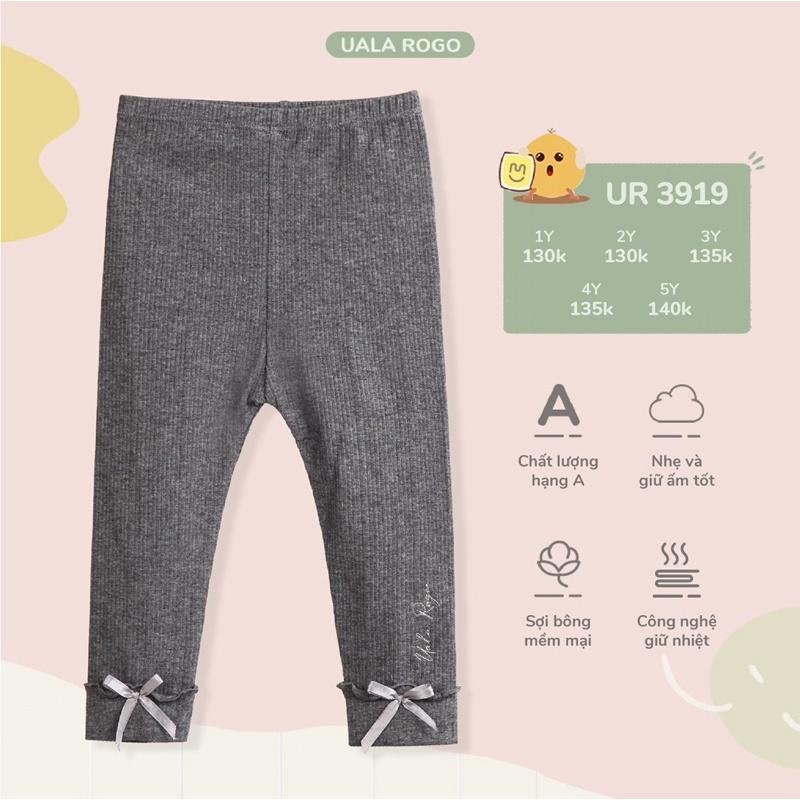 Quần Legging Cho Bé Gái Cotton Tăm Ualarogo