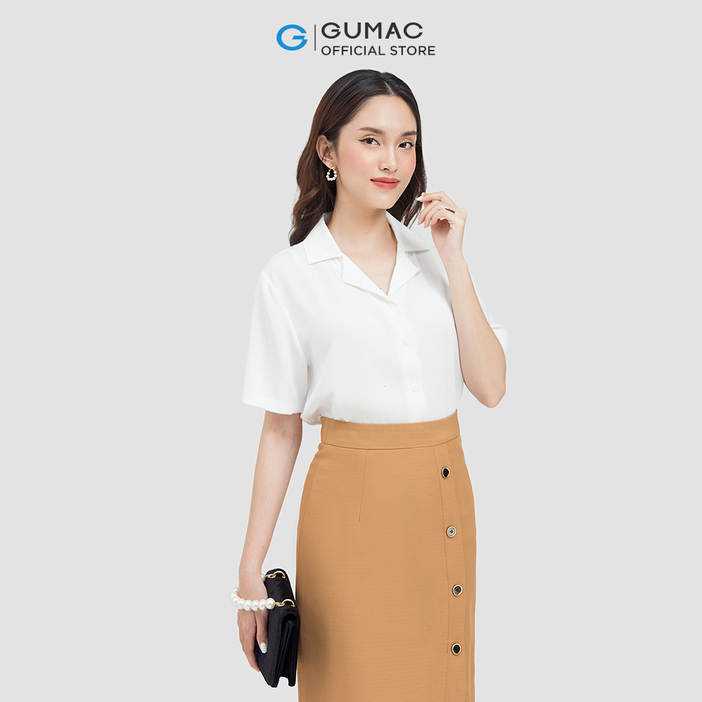 Chân váy midi nữ GUMAC VC06046 phối nút