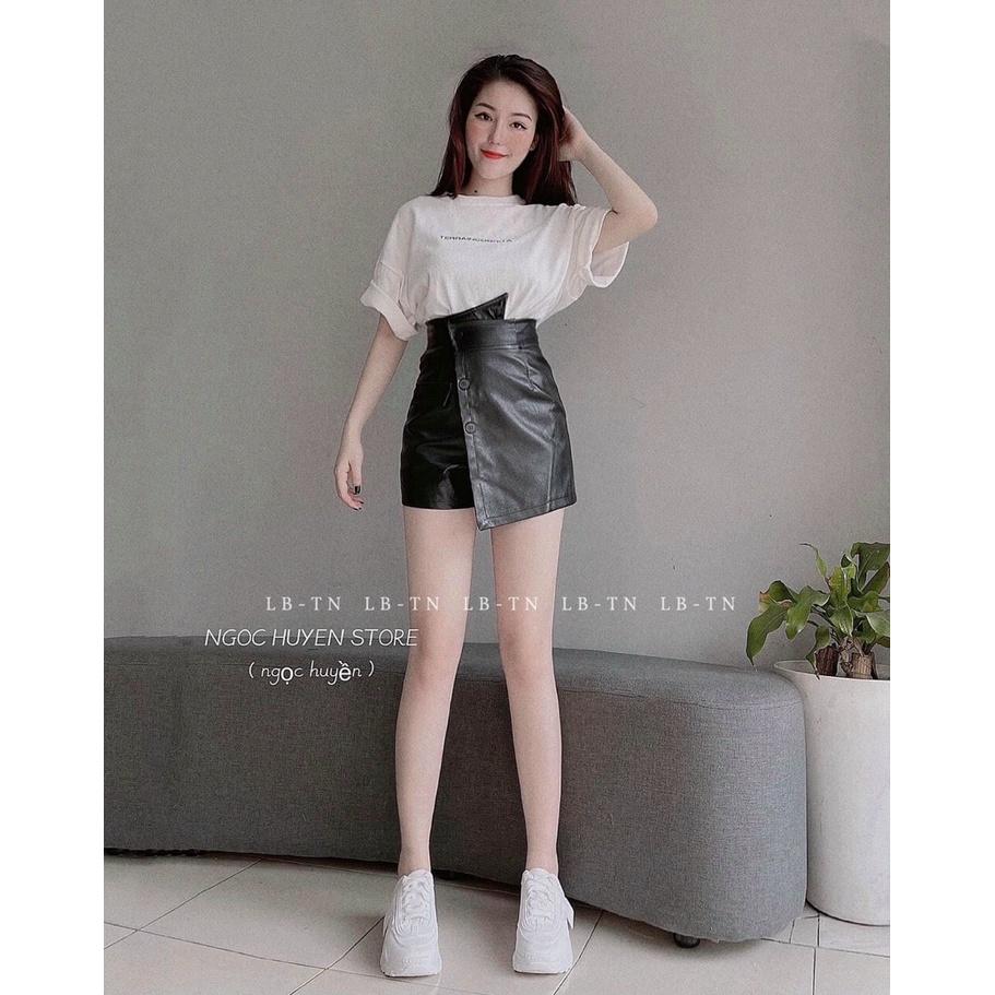 CHÂN VÁY DA CẠP CAO VẠT CHÉO-CHÂN VÁY DA KIỂU ĐẸP