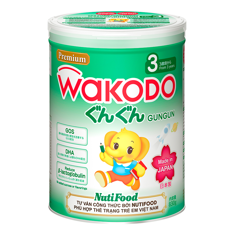 Sữa Bột Wakodo GunGun Số 3 (830g)