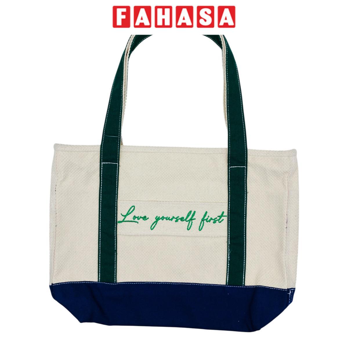 Túi Vải Tote Thêu Chữ - Size M - Saigon ZeroWaste - Mẫu 3 (Slogan Ngẫu Nhiên)