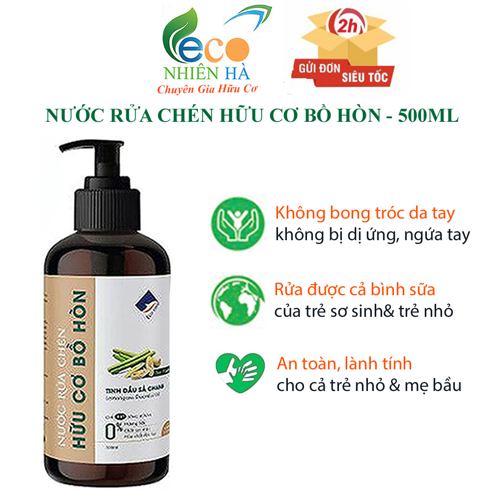 Nước rửa chén hữu cơ ECOCARE 500ml tinh dầu thiên nhiên, nước rửa bát an toàn cho bé