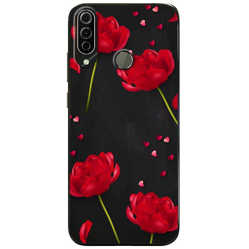 Ốp lưng dành cho Vsmart Joy 3 mẫu Hoa đỏ nền đen