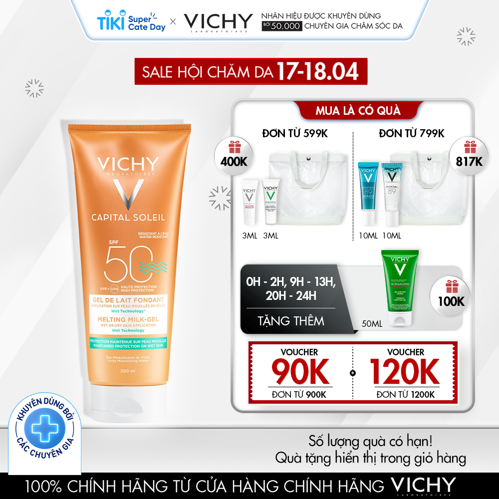 Kem chống nắng toàn thân dạng gel sữa không nhờn rít SPF 50 chống tia UVA và UVB Capital Soleil Melting Milk Gel