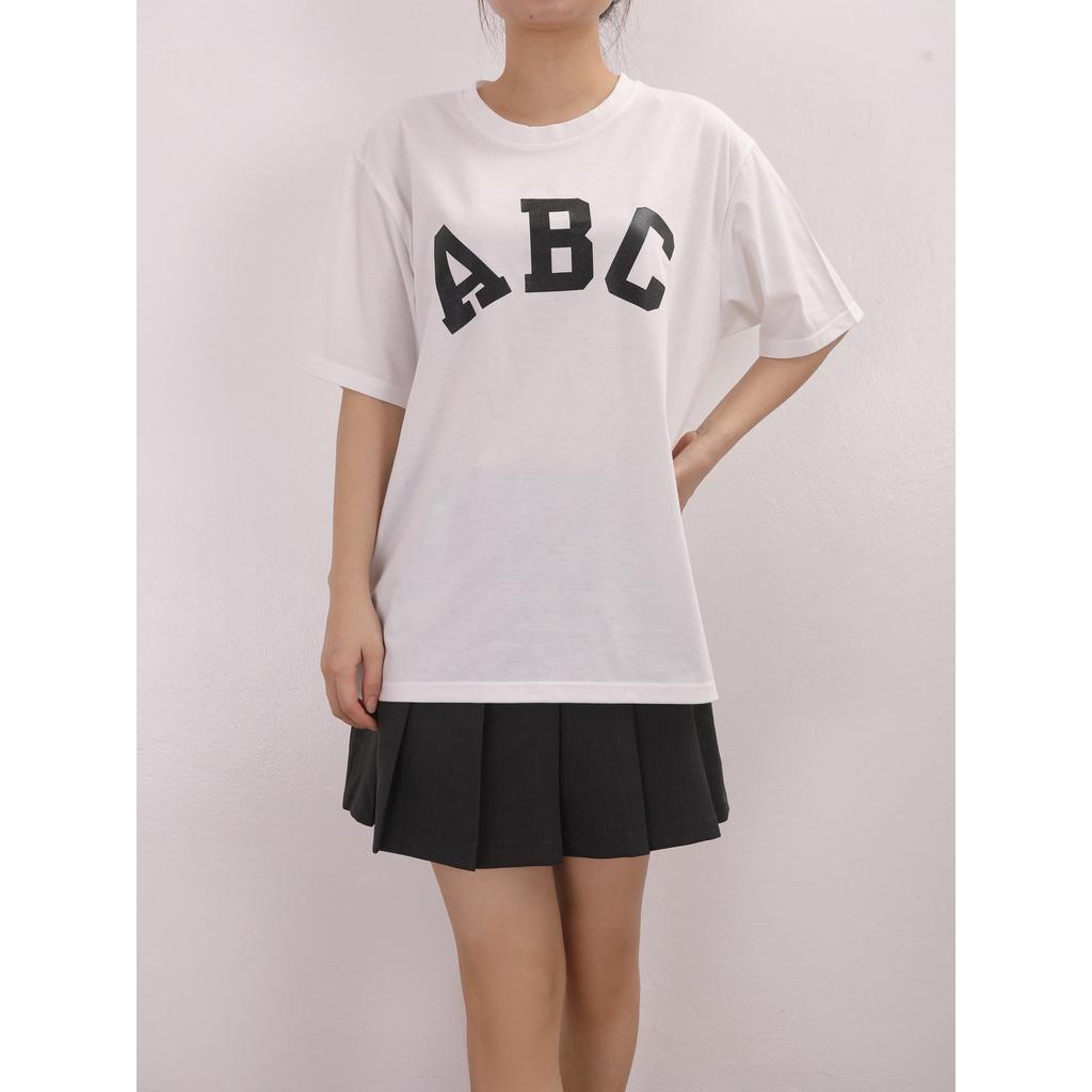 Áo phông in chữ ABC ngắn tay cổ tròn , chất liệu cotton co giãn thiết kế TK FASHION - ATK198.ABC
