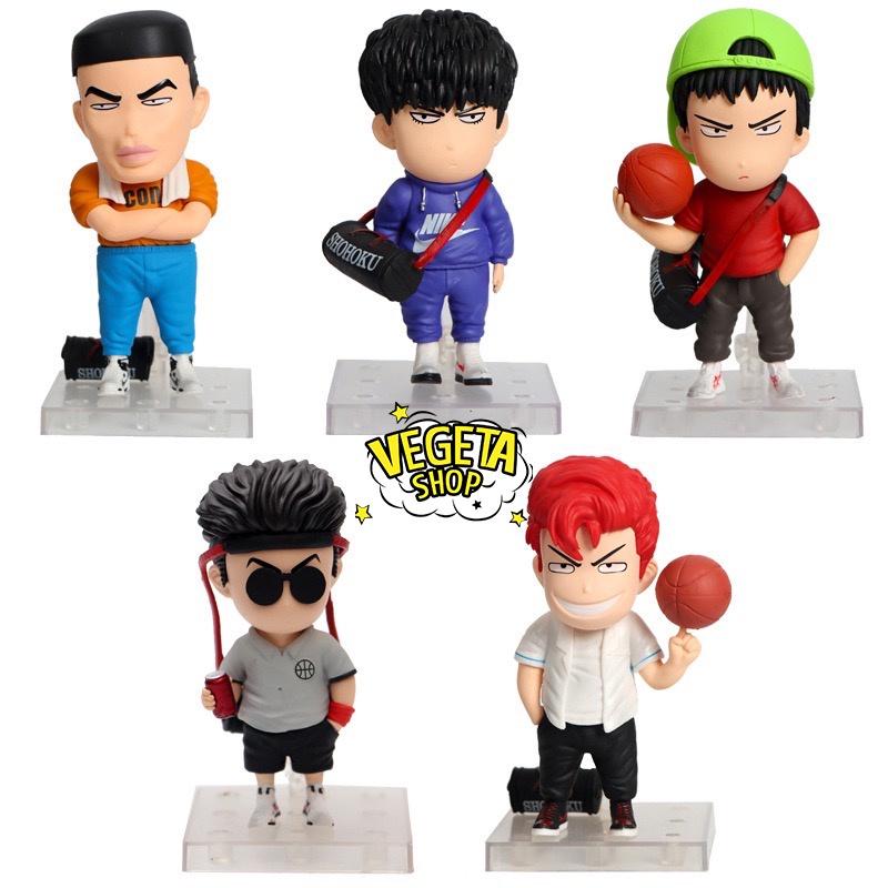 Mô hình Slam Dunk - Set bóng rổ Hanamichi Rukawa Takenori Ryota Mitsui Akagi - Team bóng rổ trường Shohoku - 10,5~12cm