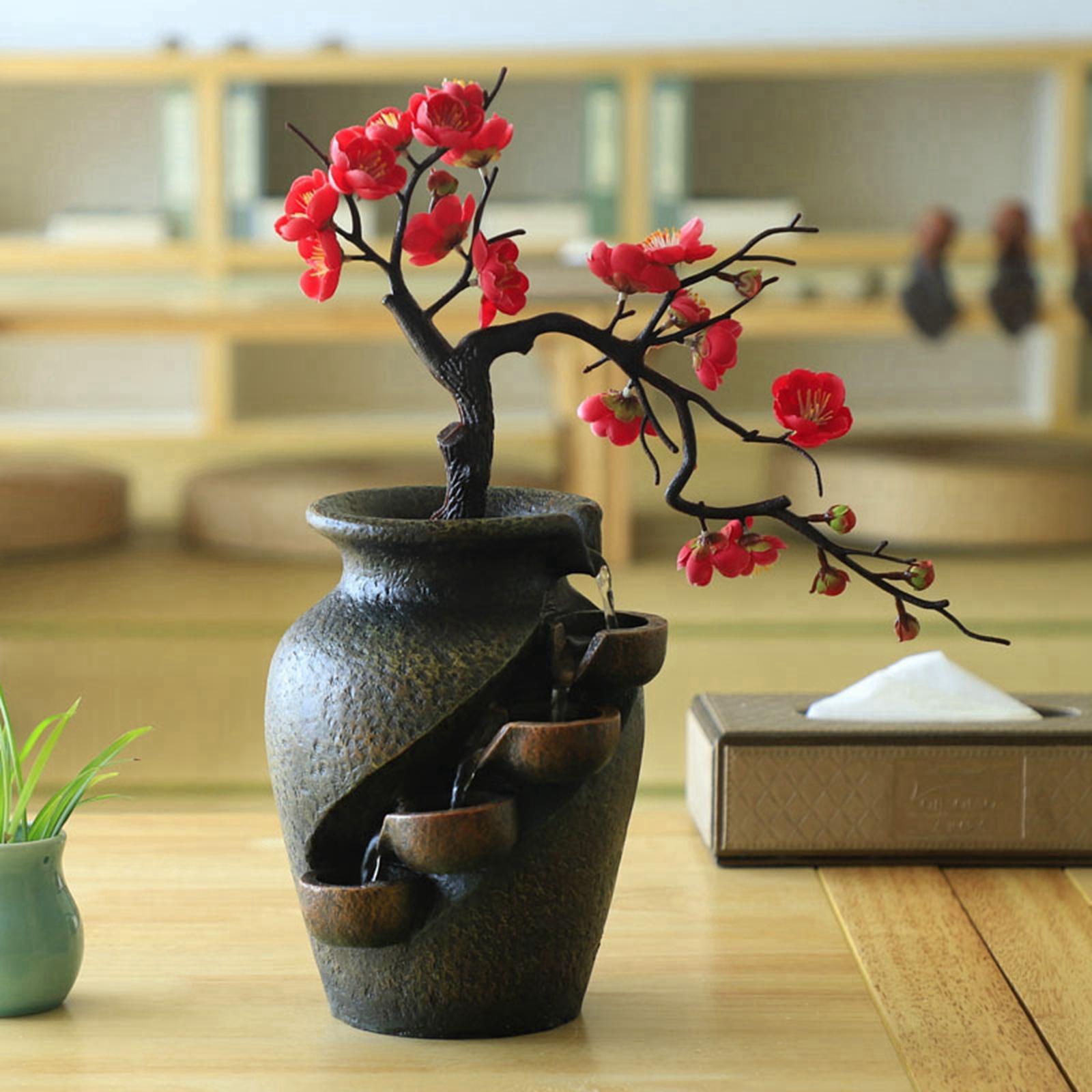 Waterfall Fountain Flower Landscape Office Decor