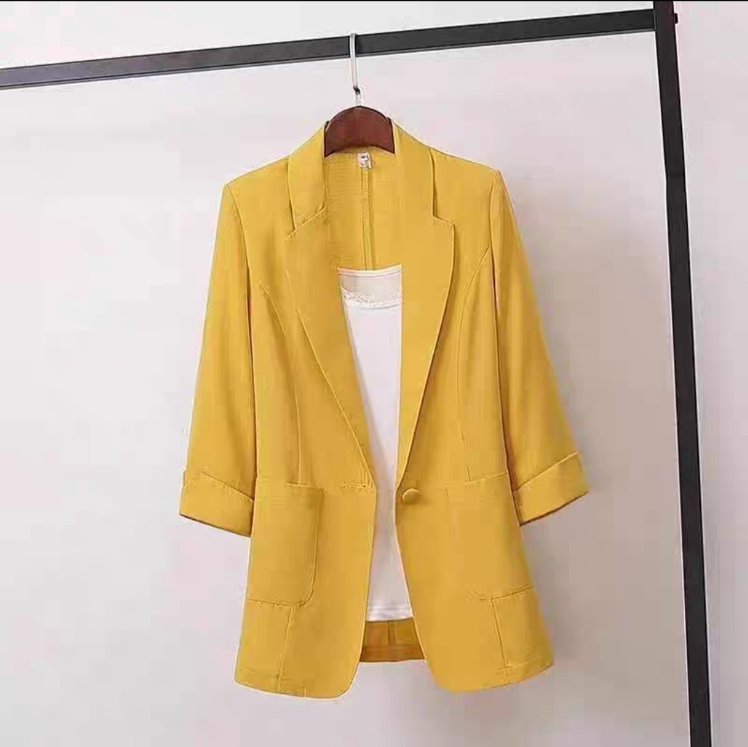 Áo vest blazer nữ Linen tay lỡ sắn trẻ trung thời trang ARCTIC HUNTER