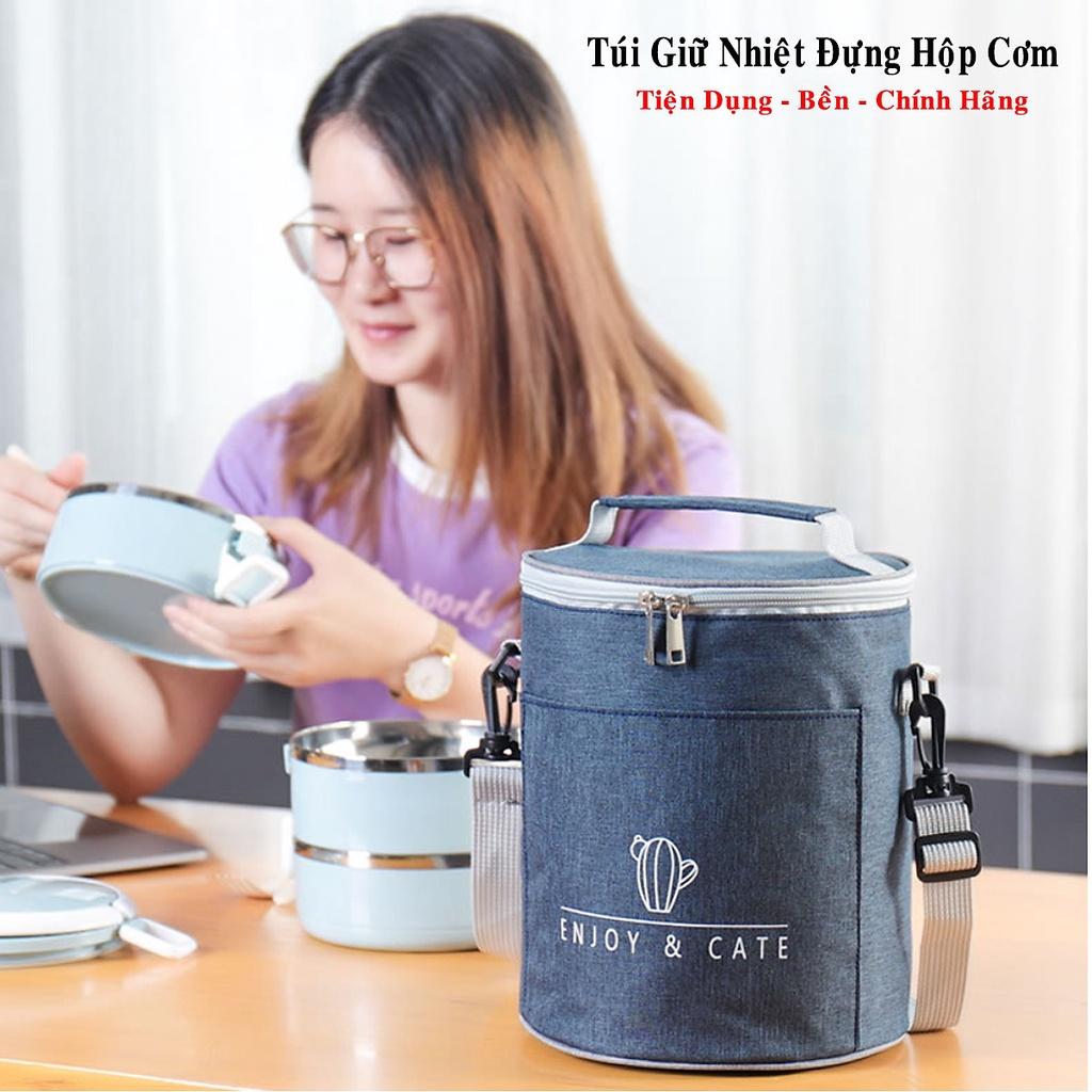 túi đựng hộp cơm giữ nhiệt cao cấp - 17x19cm - hàng chính hãng dododios