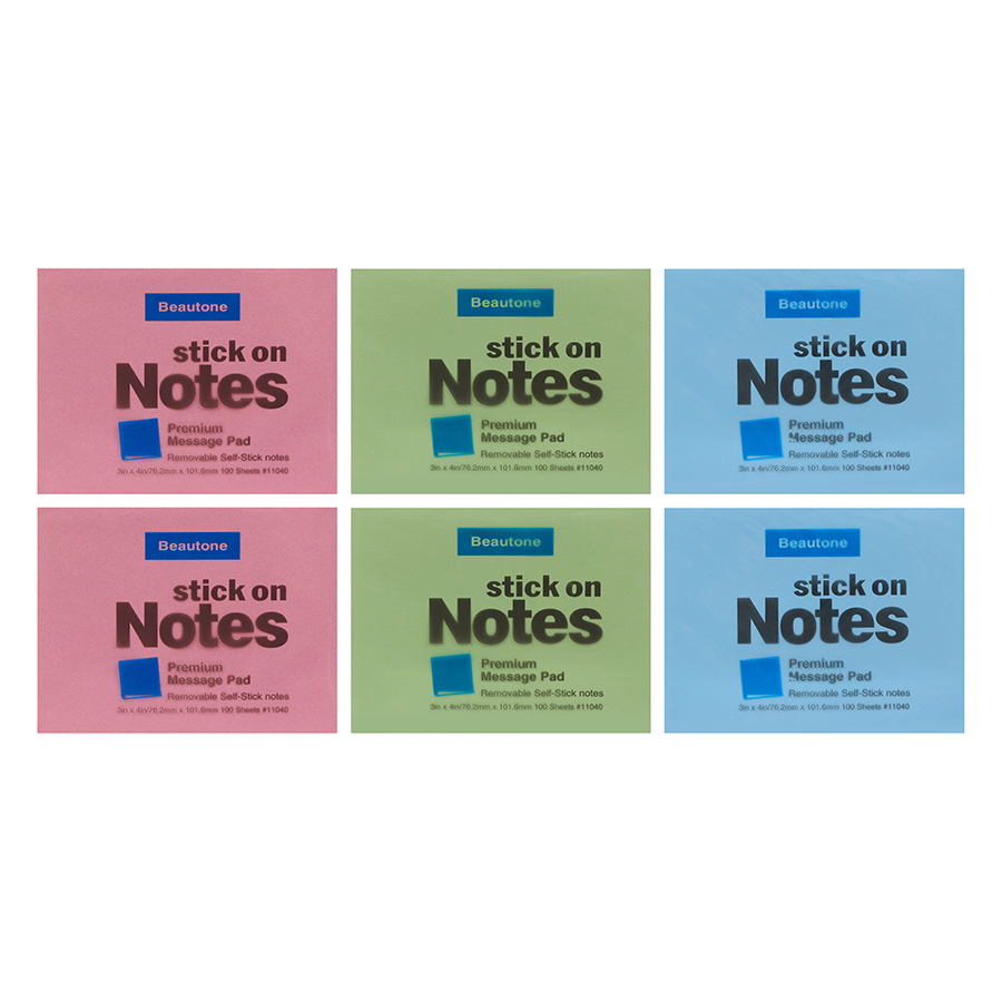 Lốc 6 Xấp Giấy Note Beautone - Màu Ngẫu Nhiên