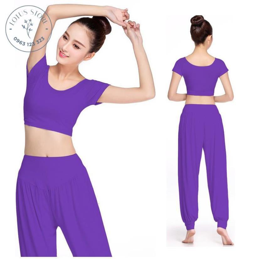 Bộ tập yoga alibaba múa bụng B01 áo croptop khoe bụng - Diễm Phương Store