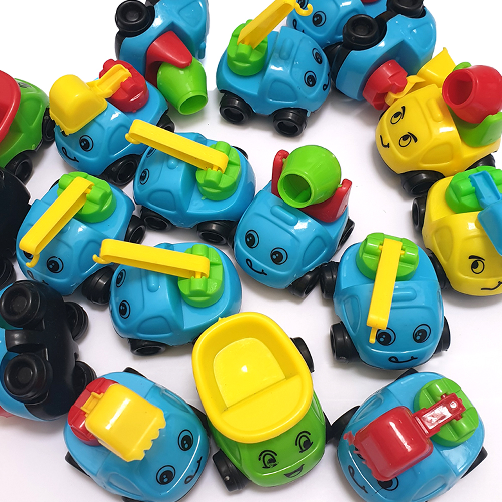 Bộ sưu tập đồ chơi 12 Xe Công Trình dễ thương cho bé 4-6 cm (màu ngẫu nhiên) có khớp xoay và di chuyển được, độ bền tốt, giúp bé khám phá và nhận biết về các loại xe ô tô, xe ben, xe bồn, xe cẩu, máy xúc