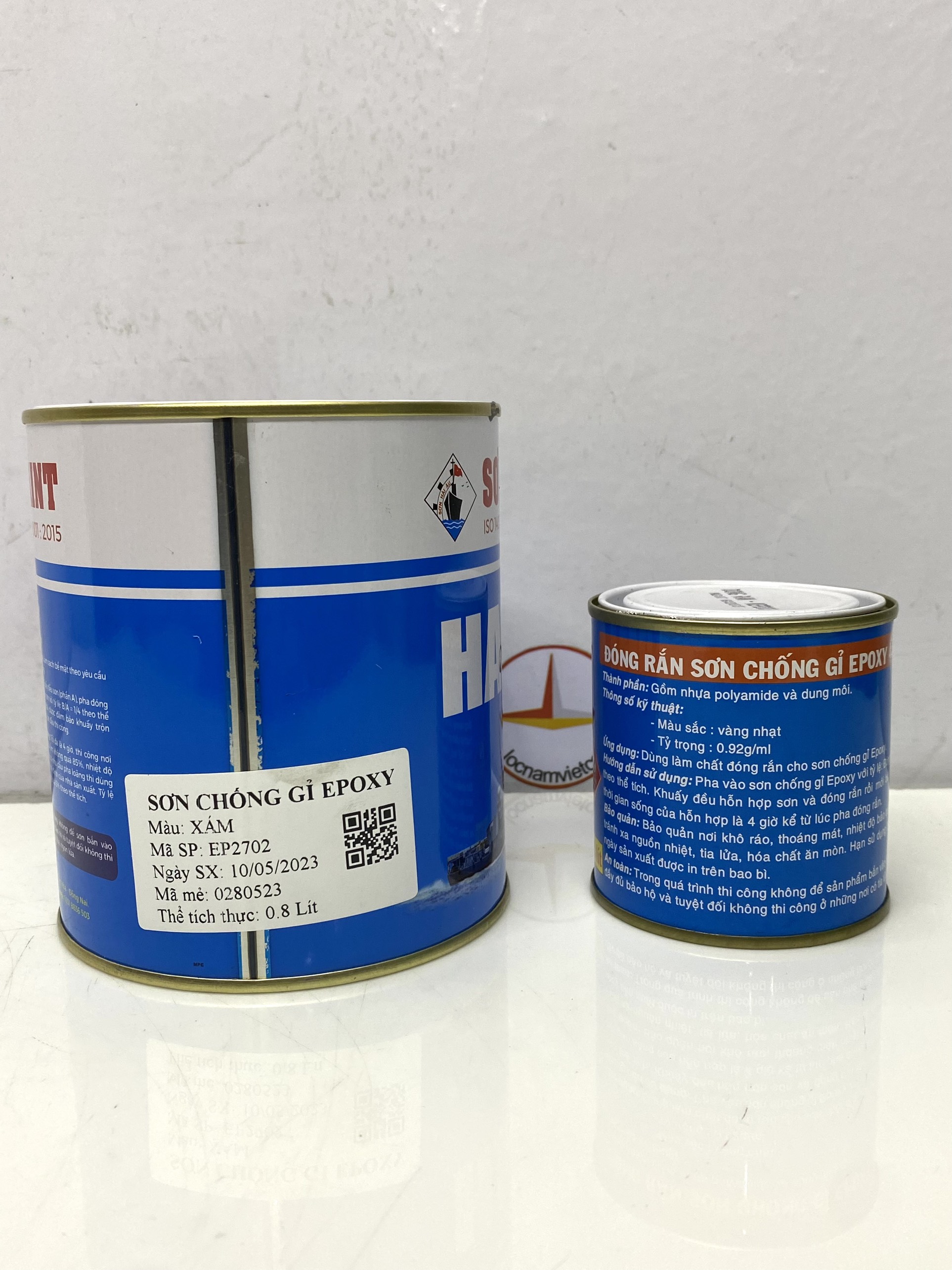 Sơn epoxy chống rỉ xám Hải Âu EP702 1L/Bộ