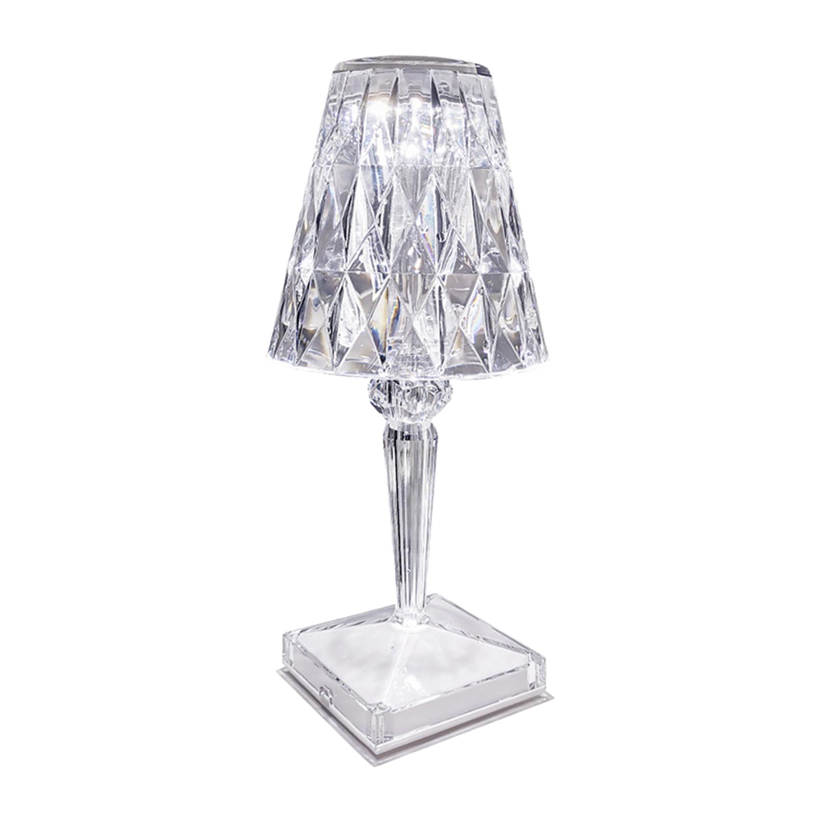 LED Designer Diamond Table Lamp Touch Control Acrylic Romantic Clear Lampshade Atmosphere Light Desktop Decor Bedroom