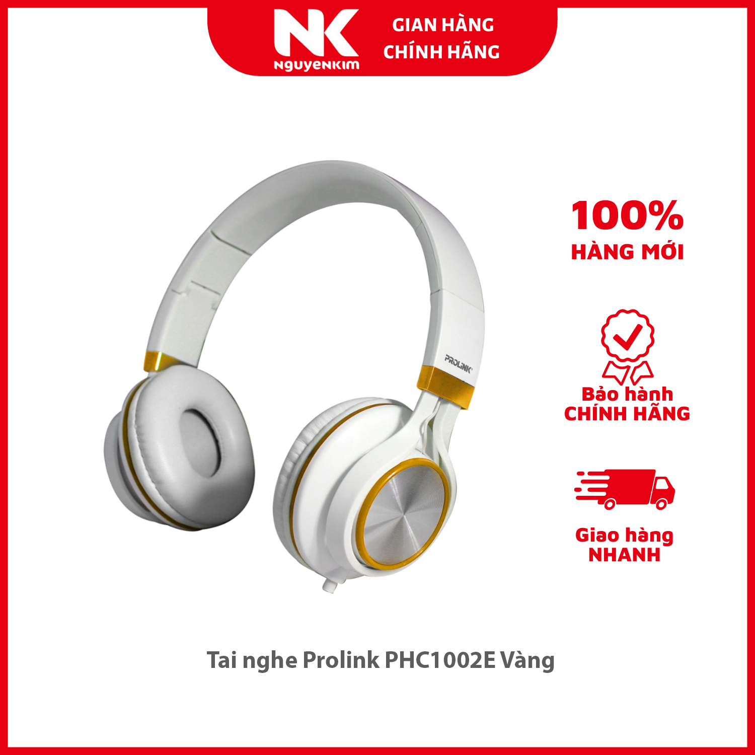 Tai nghe Prolink PHC1002E Vàng - Hàng Chính Hãng