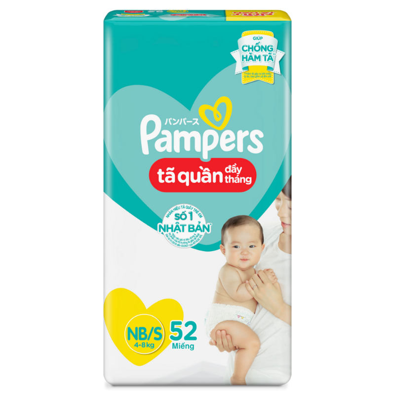 Tã quần Pampers size NB/S 52 miếng (cho bé 4 - 8kg)