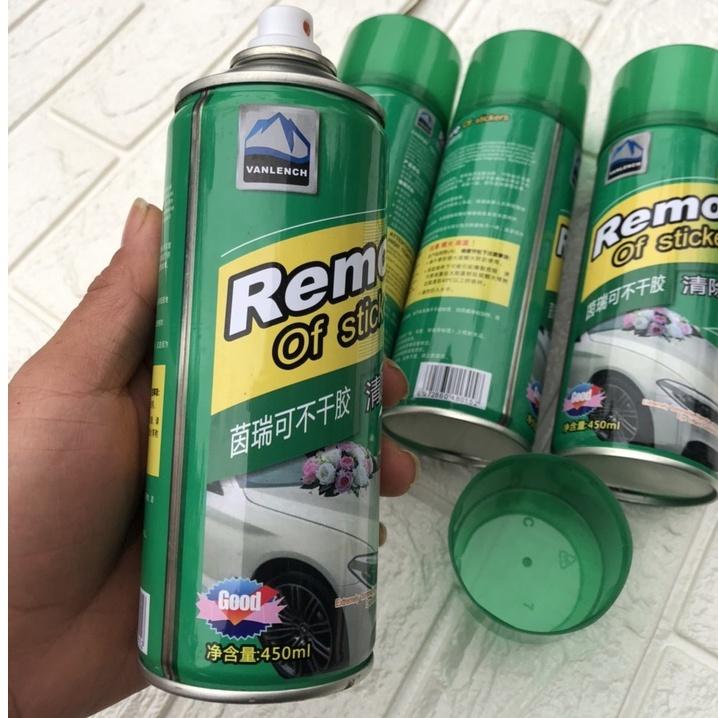 Chai xịt tẩy Keo  REMOVE 450ML Tẩy Băng dính, dung dịch tẩy vết băng nhựa đường bám trên ô tô, tẩy đa năng đồ nội Tẩy