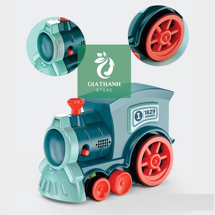 Đồ chơi lắp ráp, sáng tạo - Bộ Tàu Xe lửa Domino_Train, Tào hỏa thả domino có nhạc, trò chơi xếp hình cho bé Hàng chính hãng