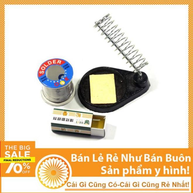 Bộ Phụ Kiện Hàn Đa Năng (01 Cuộn Thiếc OK-100g, 01 Nhựa Thông Hộp, 01 Kệ Hàn Lò Xo, 01 Bọt Biển)