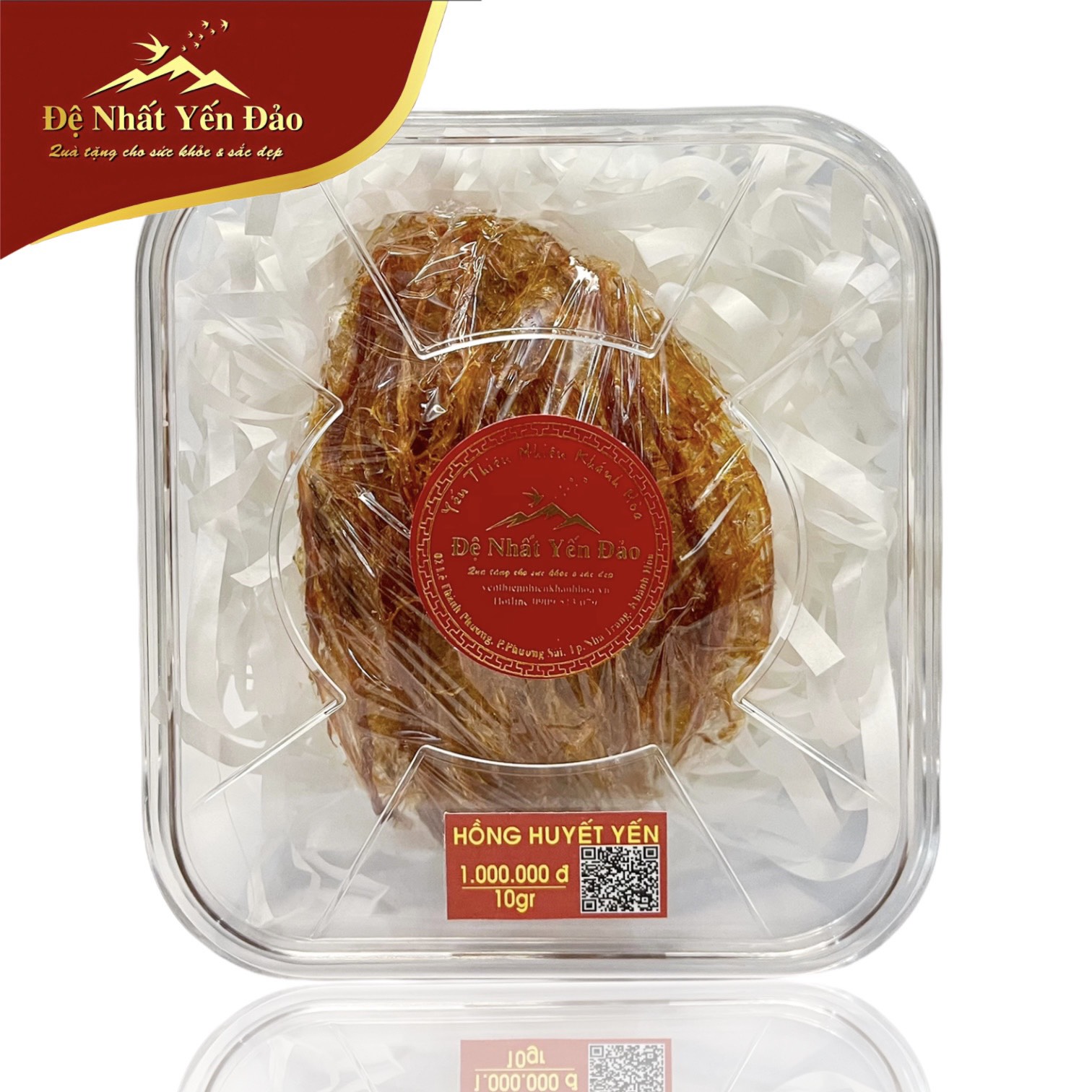 Yến Khánh Hòa - Yến Hồng Huyết Sợi (10G)- Đệ Nhất Yến Đảo - Bồi bổ sức khỏe sau sinh - Hỗ trợ giảm căng thẳng - Phục hồi tổn thương - Kích thích tạo hồng cầu