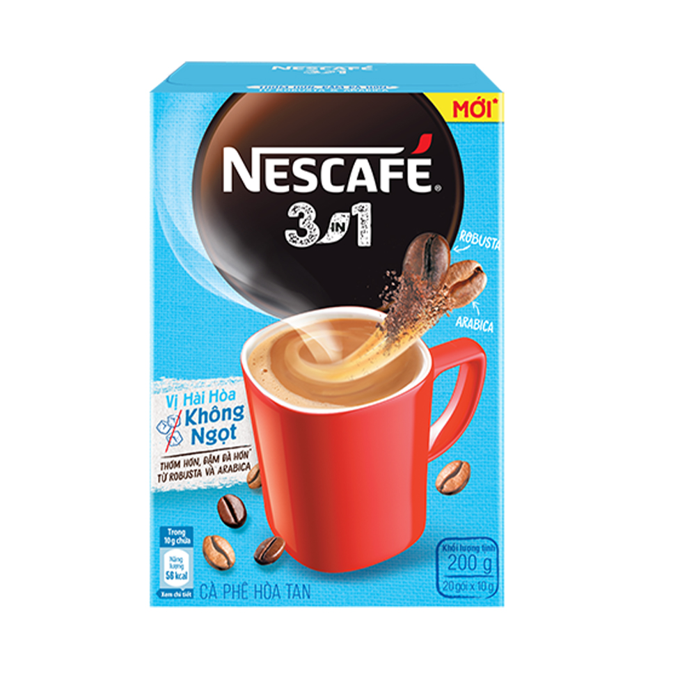 Combo 4 hộp cà phê hòa tan Nescafé 3in1 mới - vị hài hòa không ngọt -