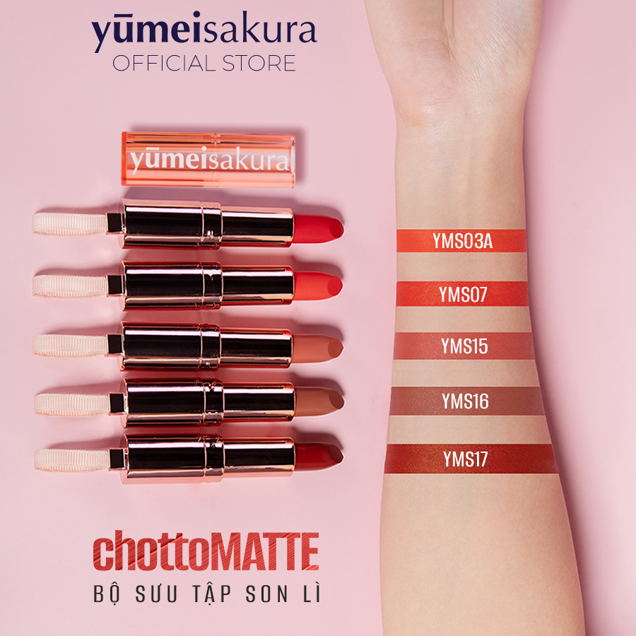 [Quà tặng] Son Thỏi Chotto Matte Yumeisakura Lì Mịn Chống Nắng Cho Môi Căng Mượt #17 3.5g