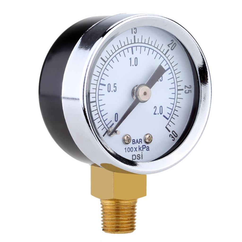 0-30psi 0-2bar Mini Dial Air Compressor Meter Hydraulic Pressure Gauge New