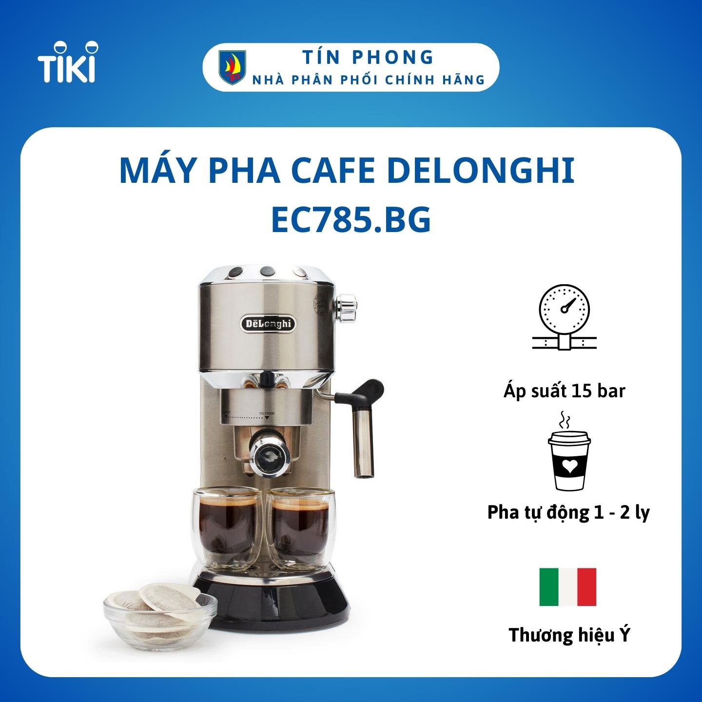 Máy pha cafe Delonghi EC785.BG - Dung tích 1.1 lít - Tự động ngắt khi pha xong - Thương hiệu Ý - Công suất 1350W - Hàng chính hãng - Màu Kem