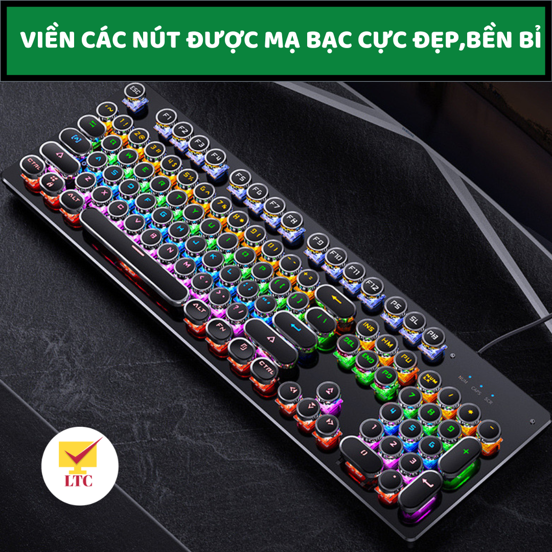 Bàn phím cơ chuyên game T907 SUaPER GAMING, 20 chế độ led tùy chỉnh, kết nối qua cổng usb của máy tính, laptop, pc - Hàng Chính Hãng