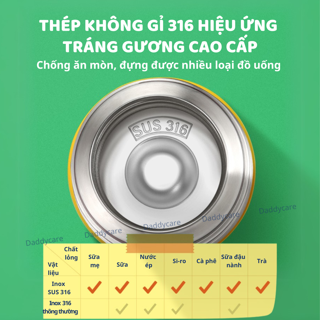 Bình nước cho bé đi học giữ nhiệt Mideer Vacuum Insulated Bottle có ống hút dây đeo cao cấp