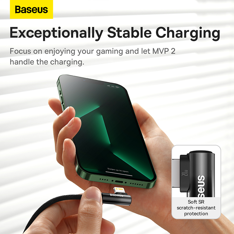 Cáp Sạc Nhanh 90 Độ Baseus MVP 2 Elbow-shaped Fast Charging Data Cable 20W - Hàng chính hãng