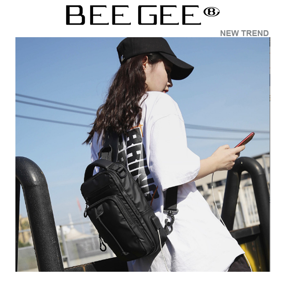 Combo Túi đeo chéo, ba lô Nam Nữ thời trang UNISEX BEE GEE 5104 tặng túi bao tử BEE GEE 130