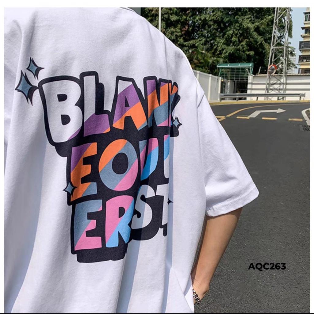 Áo Thun Nam Tay Lỡ Unisex In Chữ Kiểu BLANK EOUB ER.ST nổi bật