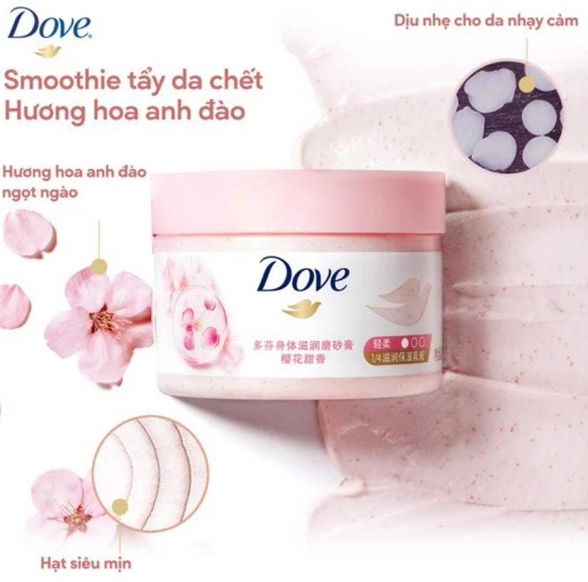 [CHÍNH HÃNG] Smoothie Tẩy Da Chết Dưỡng Ẩm Toàn Thân Dove hương hoa anh đào 298g