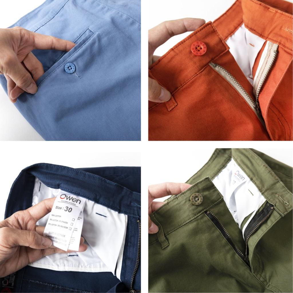 Combo ưu đãi quần short nam kaki Owen 7 màu chất liệu vải cotton cao cấp co giãn trẻ trung dáng slimfit năng động