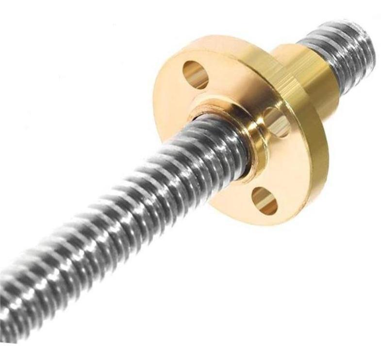 Máy in 3D T8 Vít chì OD 8 mm Pitch 2 mm dẫn 2 mm/8 mm 200mm 250mm 300mm 350mm 400mm 450mm 500mm với đai ốc để reprap