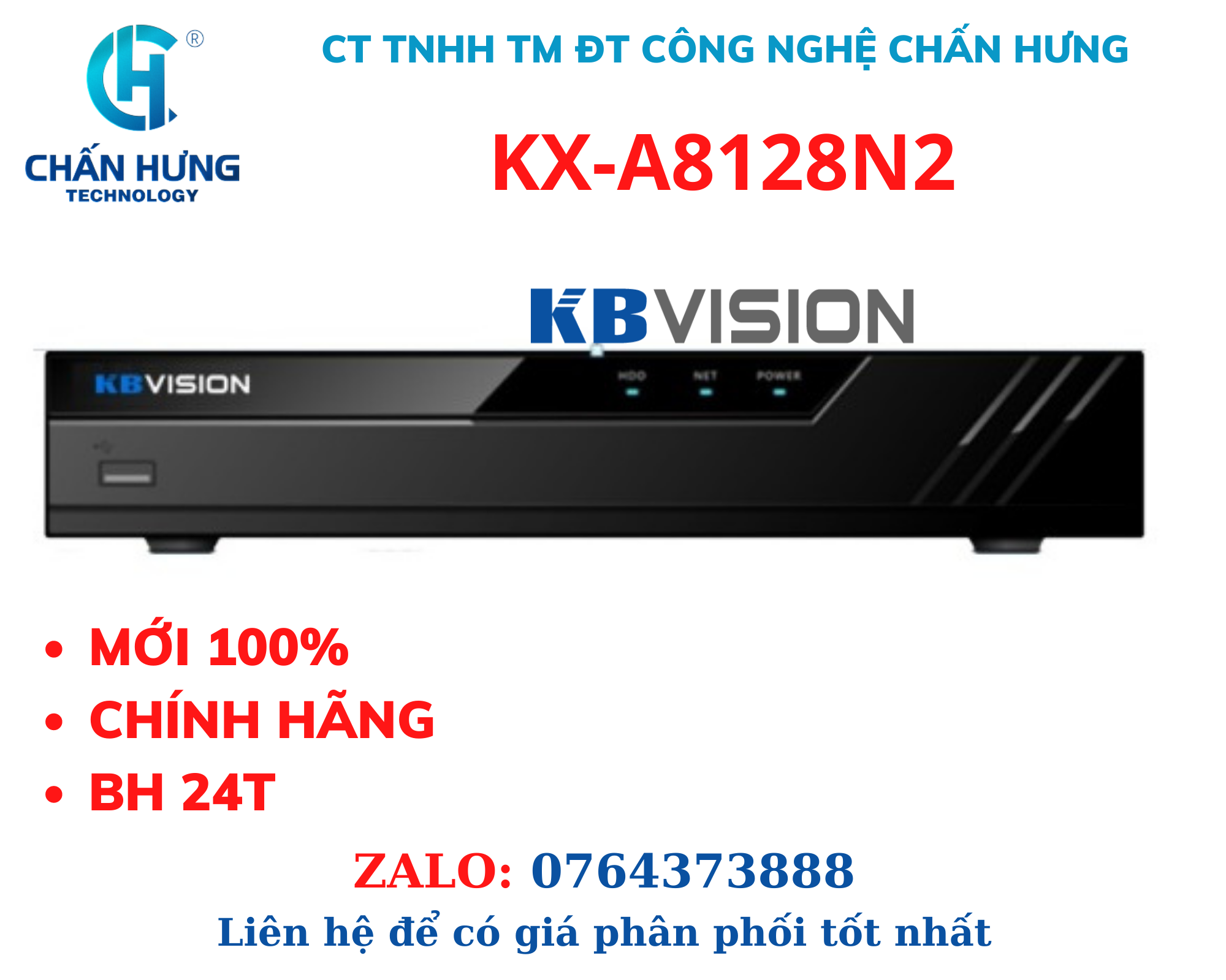 Đầu ghi hình camera IP 8 kênh KBVISION KX-A8128N2 - HÀNG CHÍNH HÃNG