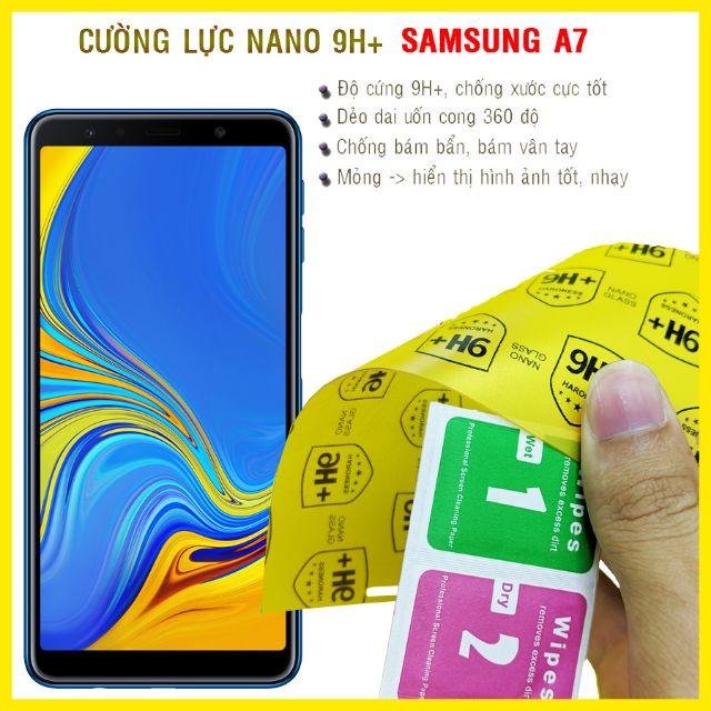 Dán cường lực dẻo nano 9H+ dành cho Samsung A7 2016, 2017, 2018