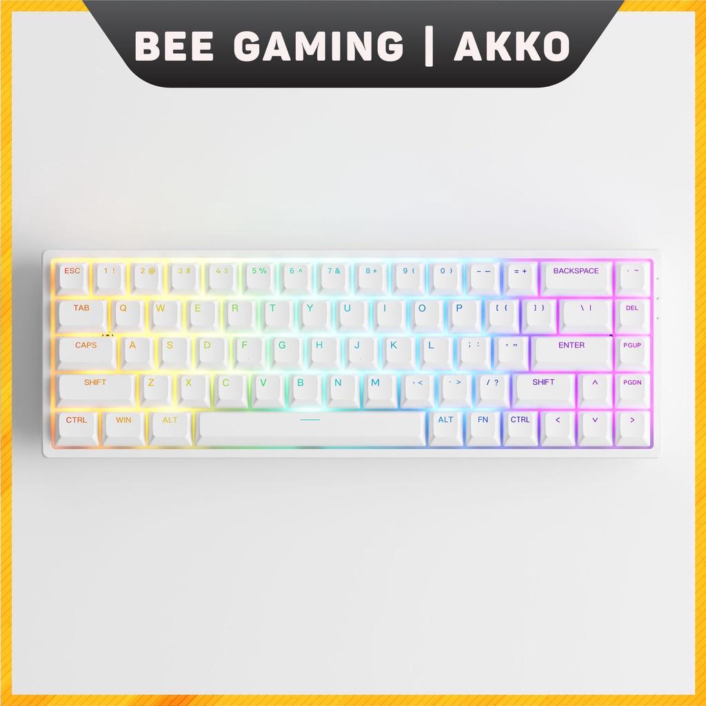 Bàn phím cơ chính hãng AKKO 3068 v2 RGB – Black / White (Foam tiêu âm / Hotswap / AKKO CS Jelly switch