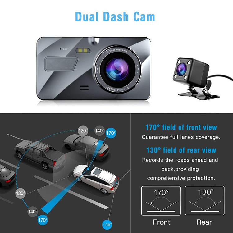 BỘ CAMERA HÀNH TRÌNH Ô TÔ TA10 TRƯỚC SAU FHD 1080P, Màn hình IPS 4 INCH SIÊU NÉT, ỐNG KÍNH KÉP SIÊU BỀN (Hỗ trợ Ghi hình Trước sau)