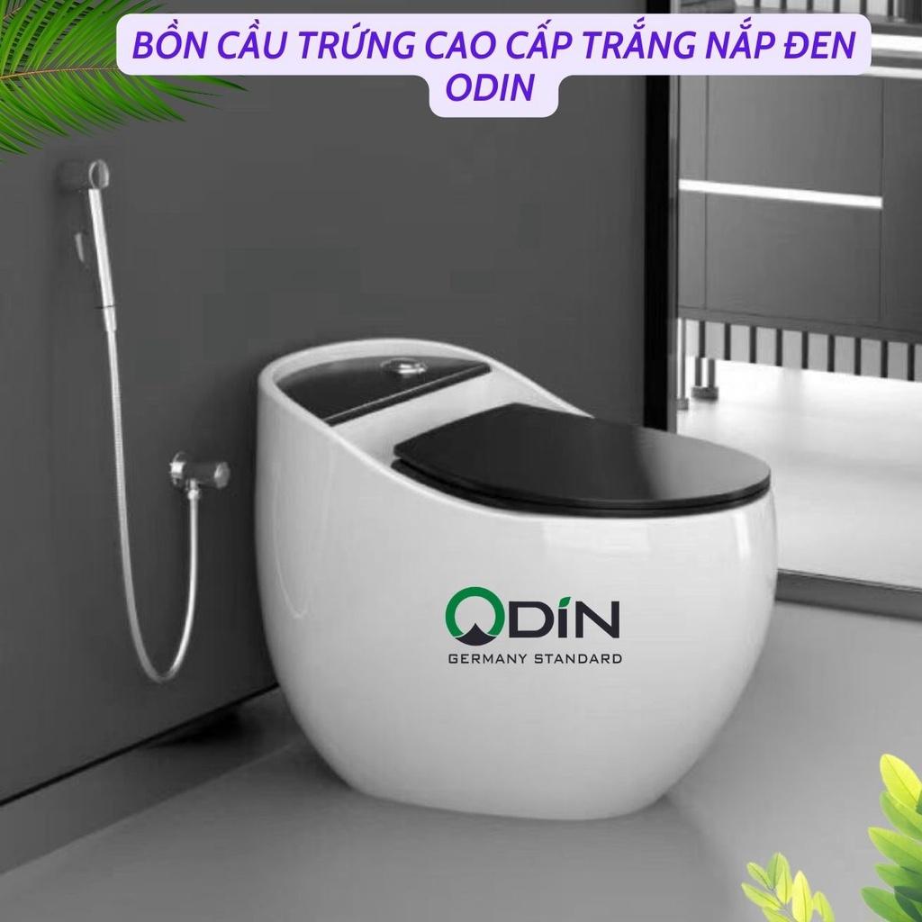 BỒN CẦU TRỨNG CAO CẤP TRẮNG NẮP ĐEN ODIN 2039E