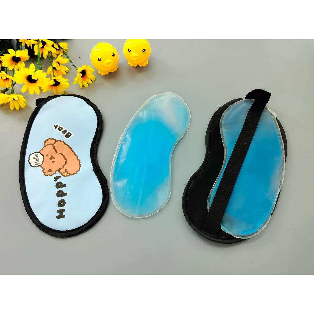 Miếng bịt mắt ngủ 3D có gel nước lạnh massage giảm thâm hoạt hình dễ thương | Che mắt cho bé người lớn đi làm du lịch