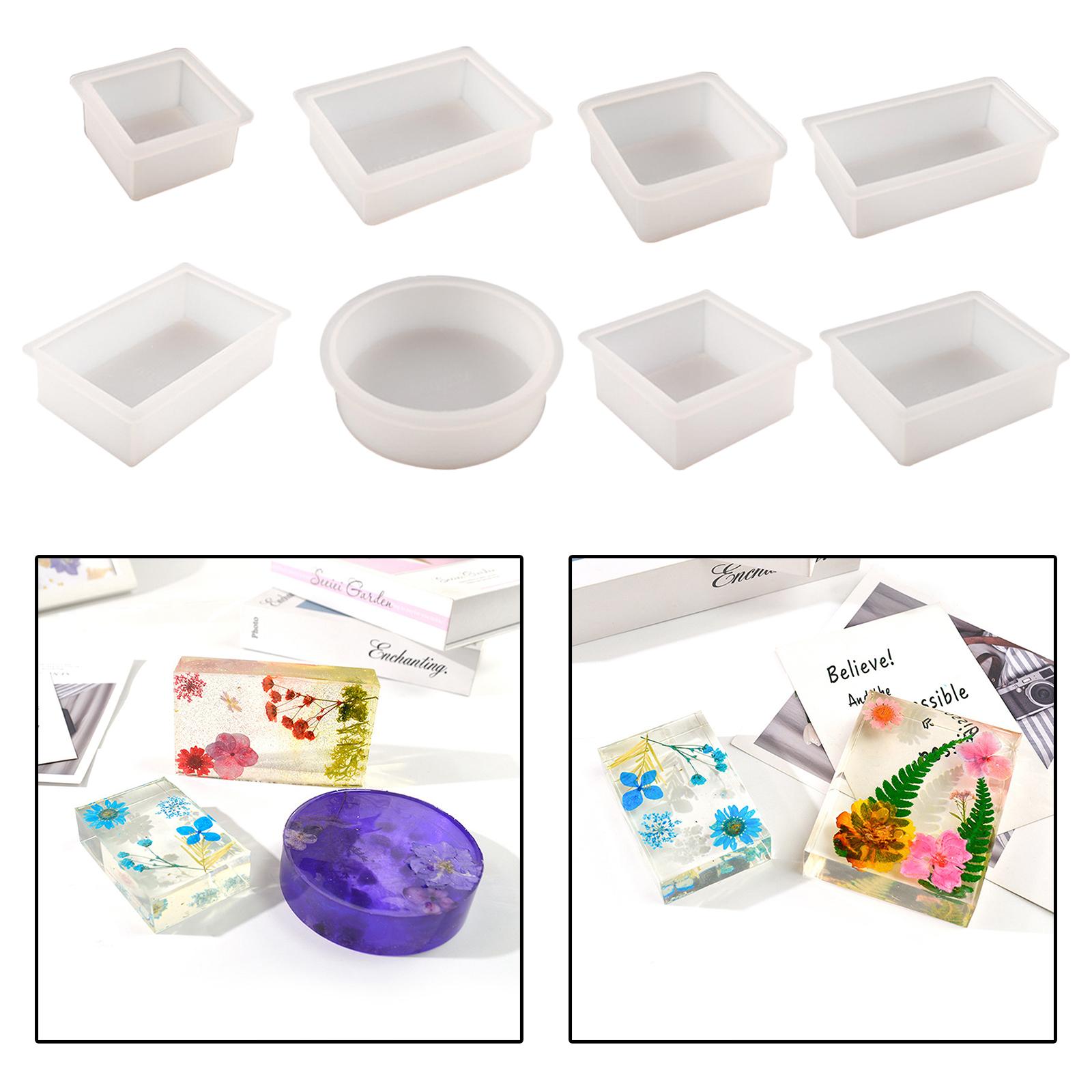 8 Pack Soap Silicone Molds Resin Casting Molds Handmade Craft Mould for Soap Making Candle Making, UV Resin, Epoxy Resin Jewelry Making