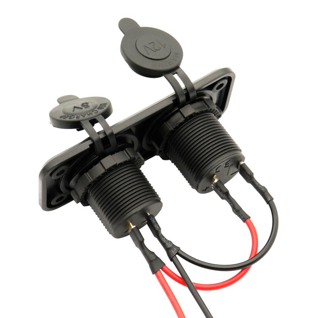 Car Marine Charger 12-24V Waterproof Dual USB Fast Charger Socket Power Outlet