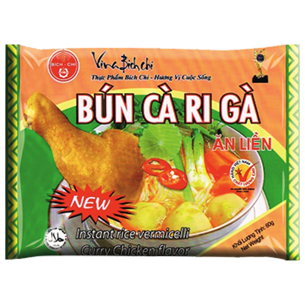 Thùng 30 Gói Bún Cà Ri Gà Bích Chi (60g/Gói)