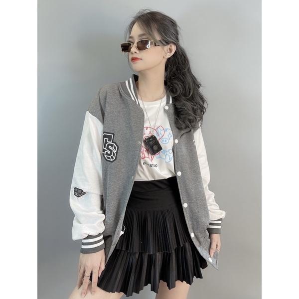 Áo khoác bomber nam nữ nỉ bông dày dặn hàng quảng châu form rộng unisex khoác nỉ CS CANDLES - AK3424