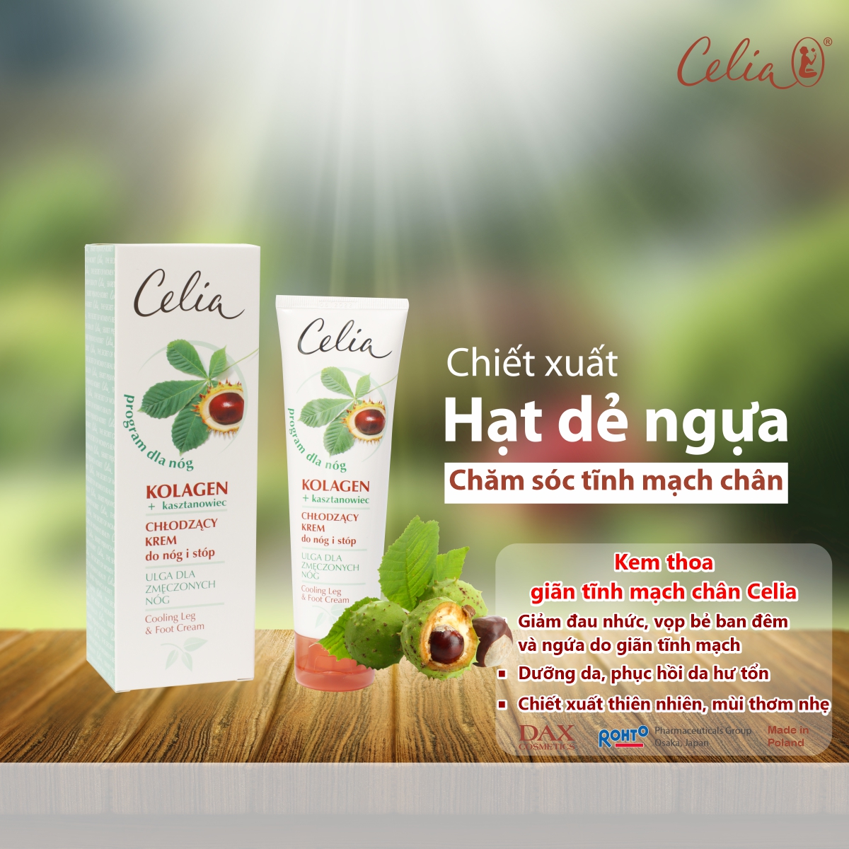 Kem thoa giãn tĩnh mạch chân  Celia (100ml)