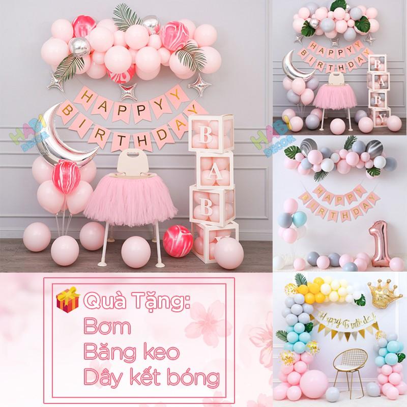 Combo set bong bóng bay trang trí tiệc sinh nhật happy birthday cho bé trai, bé gái nhiều mẫu đủ đồ phụ kiện TH01